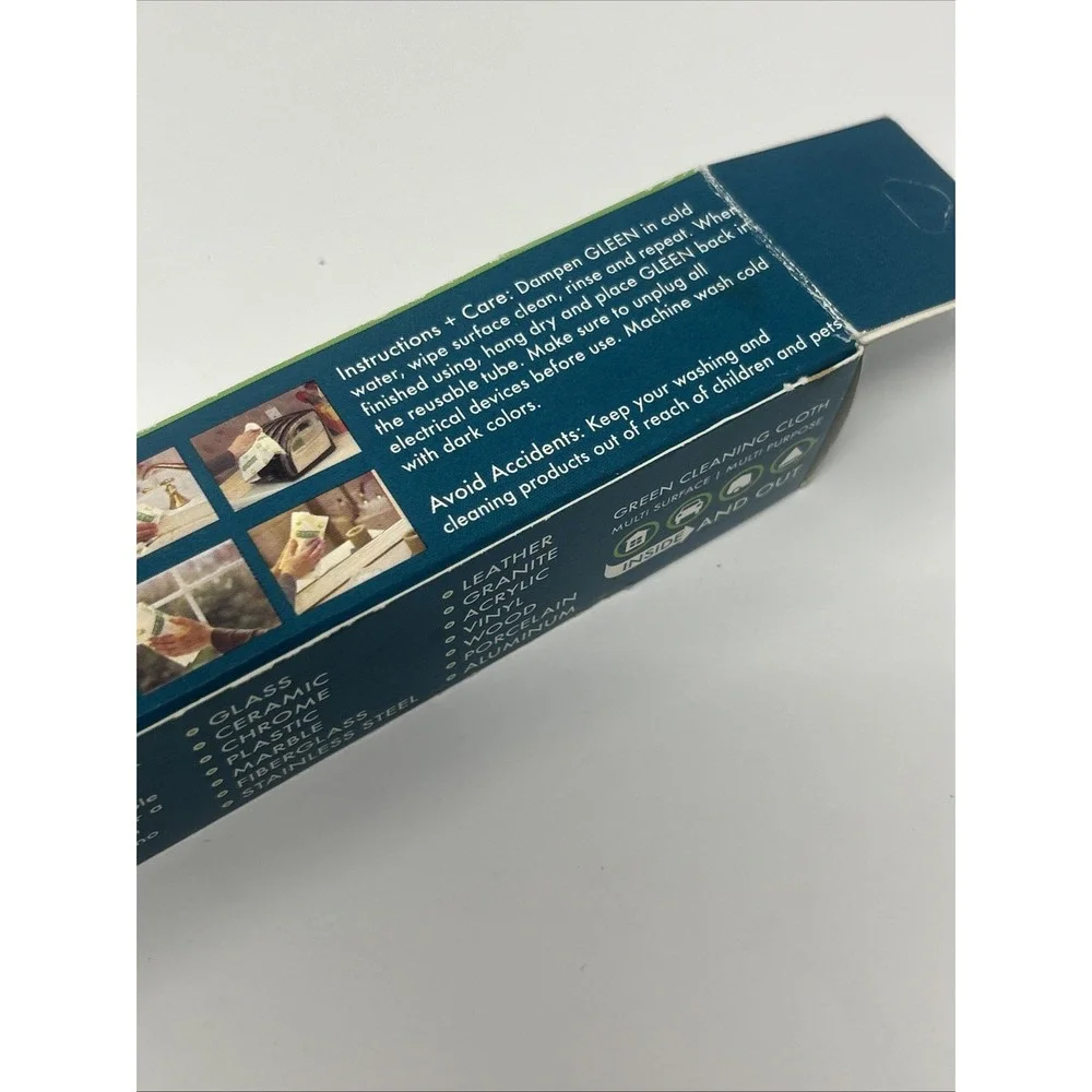 NEW Gleen Green Cleaning Cloth Streak Free Multi Surface Indoor/Outdoor Washable